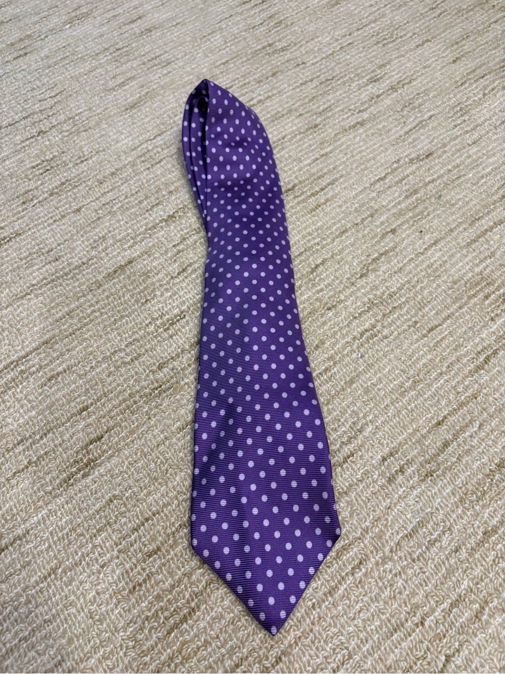 Kiton Purple Polka Dot Silk Tie